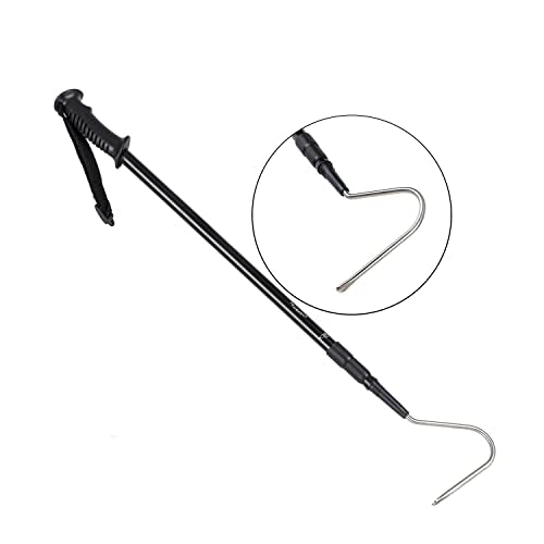 REPTI ZOO 57" Snake Catcher Professional Stainless Steel Retractable Snake Hook Reptile Catcher Stick Rattlesnake Grabber Pick-up Snake Pole Handling Tool (Snake Hook) - color: Snake Hook