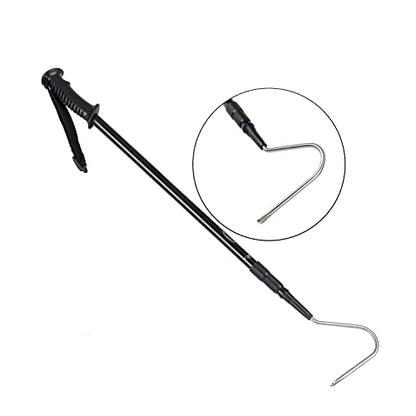 REPTI ZOO 57" Snake Catcher Professional Stainless Steel Retractable Snake Hook Reptile Catcher Stick Rattlesnake Grabber Pick-up Snake Pole Handling Tool (Snake Hook) - color: Snake Hook