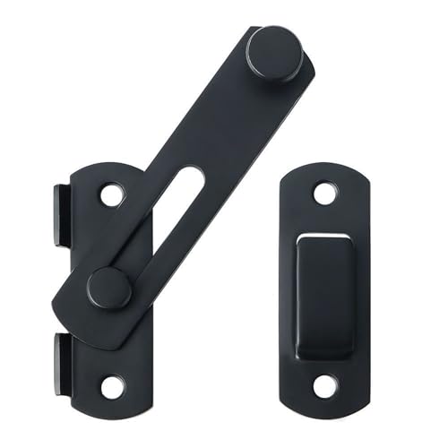 Alise 4 inch Black SUS304 Stainless Steel Gate Latches for Barn Door | Heavy Duty Gate Hardware ,Security Flip Latch,Anti-theft Latch,Safety Door Lock for Barn Wood Fence Sliding French Door