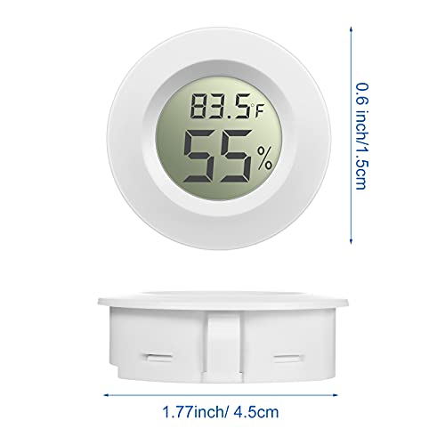 Weewooday 8 Pcs Mini Hygrometer Thermometer Digital LCD Monitor Indoor/Outdoor Room Humidity Meter Temperature Gauge for Greenhouse Garden Reptile Incubator Cellar ℉/℃ (Black,White) - size: Black, White