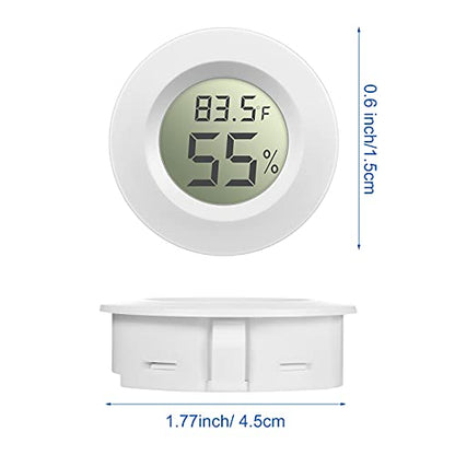Weewooday 8 Pcs Mini Hygrometer Thermometer Digital LCD Monitor Indoor/Outdoor Room Humidity Meter Temperature Gauge for Greenhouse Garden Reptile Incubator Cellar ℉/℃ (Black,White) - size: Black, White