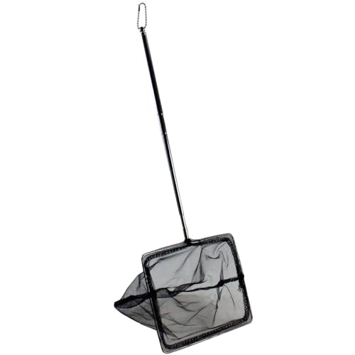 AQUANEAT Aquarium Net with Extendable Long Handle, Adjustable Wastes Skimming Cleaning Tools for Fish Tanks - size: 6 Inch