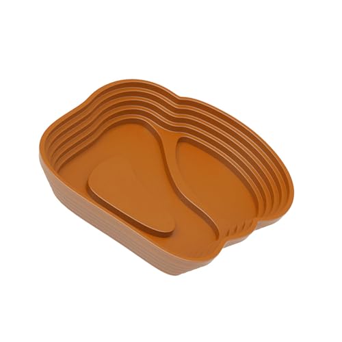 Natural Simulation Habitat Reptiles Soaking Pool with Step Design for Amphibians Turtles Feeding Bathing Dish Bowl Multiple Pet Drinking Bowl - color: Light Brown