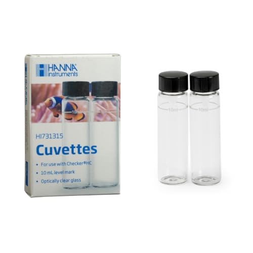 WLR Industries Hanna HI731315 - Glass Cuvettes and Caps for Hanna Checker Saltwater Aquarium Alkalinity Colorimeter Checker Tester