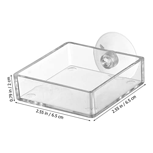 6pcs Acrylic Feeding Dishes for Fish Reptiles Food Holders for Aquariums and Convenient Feeding Trays for Betta and Shrimp Tanks