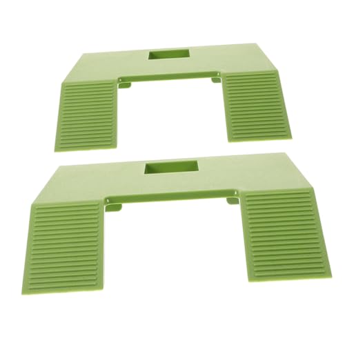 Kisangel 2PCS Turtle Basking Platform with Suction Cups Plastic Climbing Ramp for Aquatic Turtles Reptile Habitat and Tank Decor for Tanks and Aquariums - color: Green