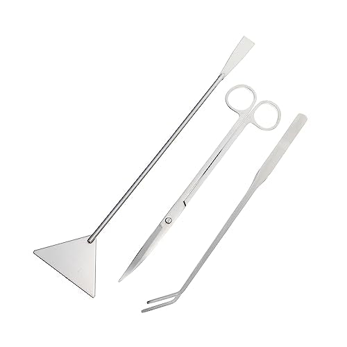 YARNOW 1set Stainless Steel Aquarium Scissors Set Multi-Functional Tools for Trimming Aquatic Plants Includes Straight Curved Scissors Shovel for Water Plants