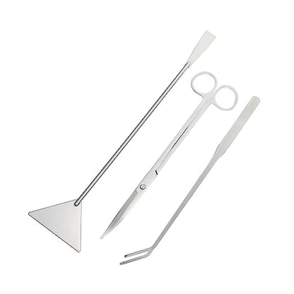 YARNOW 1set Stainless Steel Aquarium Scissors Set Multi-Functional Tools for Trimming Aquatic Plants Includes Straight Curved Scissors Shovel for Water Plants