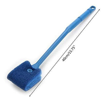 Algaes Cleaning Brush Aquarium Scrubber Cleaner for Glass Long Handle 2-Sided Sponge Pad Fish for Tank Cleaning to Aquarium Algaes Scraper Sponge Glass, Green