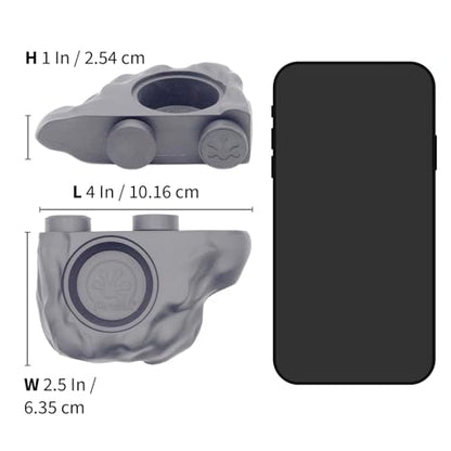 Pangea Silicone Gecko Feeding Ledge - Magnetic Mini Food Dish, Gray | 4.125" x 2.625" x 1.18" - Fits 0.5oz Feeding Cups, Easy to Clean Silicone Build - 1.625" x 0.625" Size Cup Holder - color: Gray