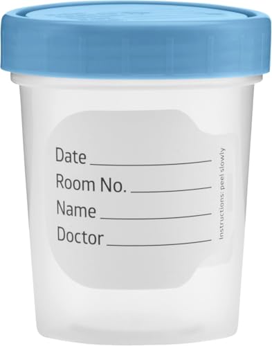 Vakly 4 oz Specimen Cups with Screw-On Lids Clear Non-Sterile 10 Pack | Medical sample container for lab testing, diagnostics, specimen transport, home testing, durable plastic, leak-resistant seal