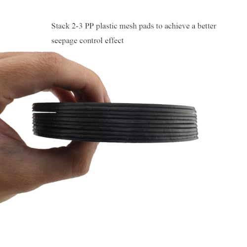 HAHIYO 10PCs 4Inch/10Cm Black Round PP Plastic Flower Pot Hole Mesh Pad Bottom Grid Mat Bonsai Drainage mesh Hole Screens Gasket Prevent Soil Loss Breathable Gasket Drainage Netting for Bonsai - size: Round-4In-10P