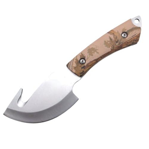 Snake Eye Tactical Fixed Blade Knife, All in One Skinning Knife with Gut-Hook, for Hunters and Outdoors Enthusiasts (Brown) - color: Brown