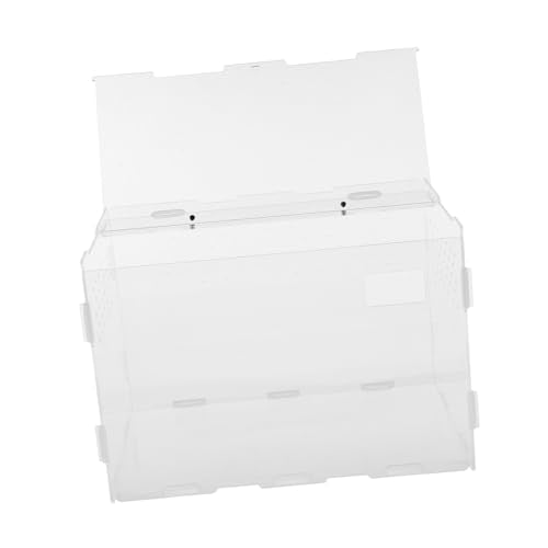 1Pc Transparent Reptile Box Durable Habitat Container for Spiders Geckos Snakes Ventilated Design for Comfortable Living Space for Pet Transport and Display