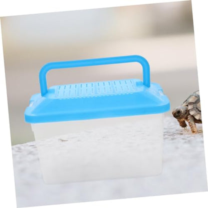 Reptile and Pet Hamster Carrier Tank Transparent Portable Aquarium for Turtles and Pets Easy to Breeding Case for Travel and Home Use - size: 15.00X11.00X9.00cm