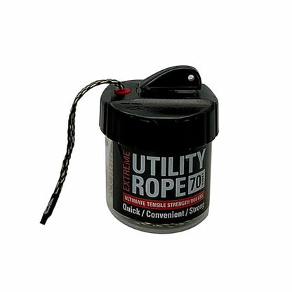 Rapid Rope Canister, 70ft Camo Tactical Paracord, 1100lb Test, USA Made | Heavy Duty Poly Rope Test Cord, Non-Tangle Dispenser Included, For Hiking, Camping, Survival, Utility, Stocking Stuffer, Gift - size: 70ft, style: Camo