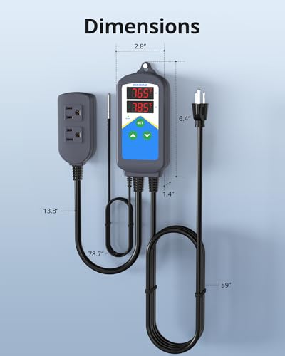 Inkbird 2025 Updated ITC-306T Pre-Wired Electronic Heating Thermostat Temperature Controller, 24 Hours Digital Day & Night Cycle Timer Controller for Seed Germination Reptiles Hatching