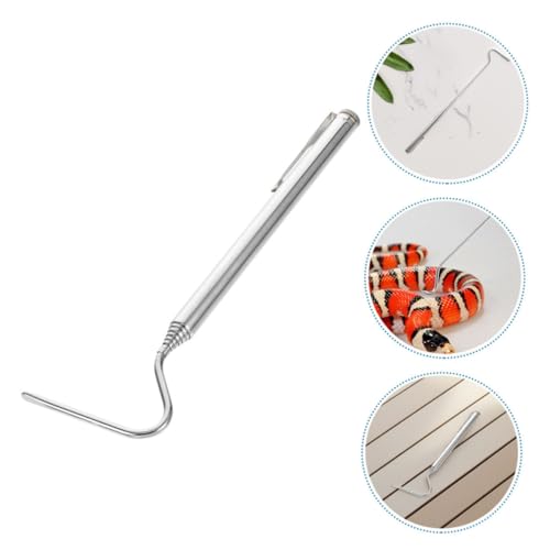 Retractable Reptile Hook Stainless Steel Tool for Safe Snake Control and Exotic Animal Management Portable and Easy Storage