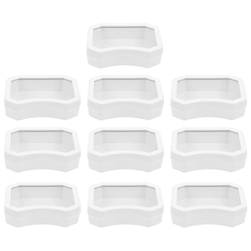 Crawling Toys Reptile Food Bowl Worm Dish: 10PCS Mini Plastic Reptile Water Feeder Bowl for Lizard Turtle Bearded Dragon Anoles Crested Gecko Hermit Black Accessories
