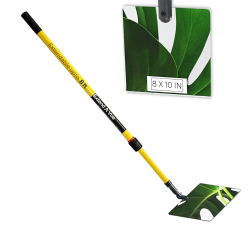 Telescoping Inspection Mirror - Standard Fiberglass, Lightweight & Durable, 4 ft - 8 ft Pole, 8 x 10 inch Acrylic Mirror - size: 8 x 10 inch Acrylic Mirror, style: 4 ft - 8 ft Pole