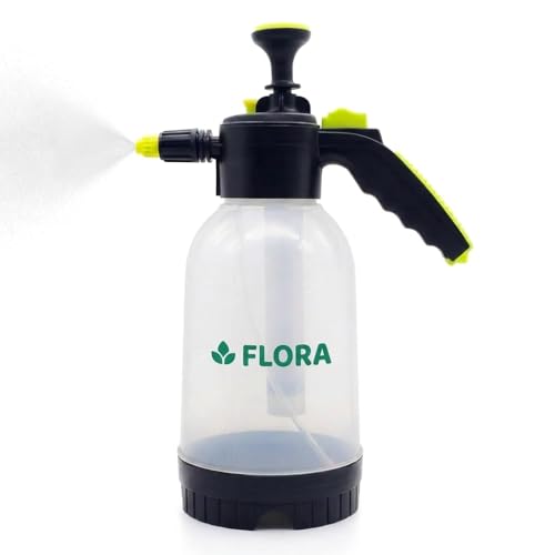 Flora 0.5 Gallon Garden Pump Sprayer – Handheld Pressure Sprayer with Adjustable Nozzle, Lock-On Trigger & Comfort Grip for Plants, Lawn, Home & Car Care