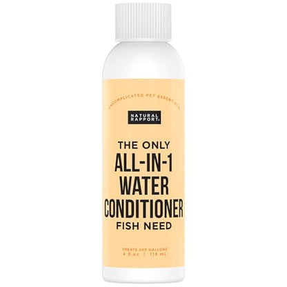 Natural Rapport Aquarium Water Conditioner, All-in-1 Dechlorinator, 4 oz | 11-ingredient all-in-1, treats 240 gal - Removes ammonia, chlorine & metals - For betta & nano tanks - size: 4 oz