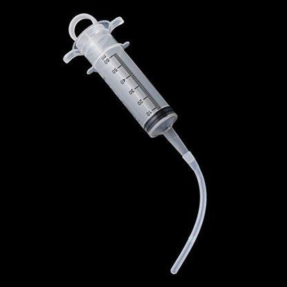 60ML Baby Bird Parrot Feeding Tubes | Liquid Medicine Feeder Push-tube Pet Cat Dog Feeding Medicine With 2 Pcs Stainless Steel Metal Feeding Spoon - size: 60ML