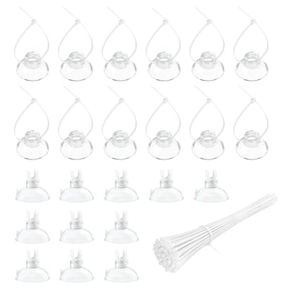Pawfly Aquarium Suction Cups, Small Suction Cups, Fish Tank Suction Cup Clips with Adjustable Zip Ties Set, 3/16" Fish Hose Holder for Airline Tubing, Decoration & Shrimp Nest, 80 Pack - size: 80 Pack