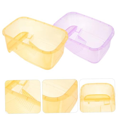 HANABASS 4pcs Turtle Feeding Tank Platform Multi-Function Reptile Habitat for Turtles and Tortoises Plastic Design for Easy Cleaning and Environment