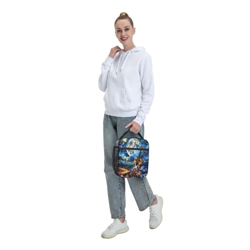 Moon Guitar Art Adult Insulated Lunch Bag, Portable Thermal Cooler Tote With Pockets, Durable Polyester Lunch Box With Handle For Work, Office, Travel - color: Style 5