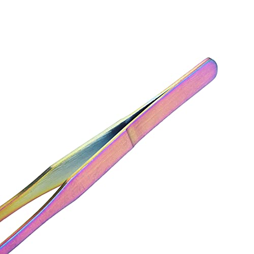 TITA-DONG 27cm Reptile Feeding Tongs, Rainbow Color Aquarium Tweezers Stainless Steel Fishbowl Long Tweezers, Aquascaping Tools for Hold Worms, Reptiles, Lizards, Bearded Dragon(27cm Curved Clip) - color: 27cm Curved Clip