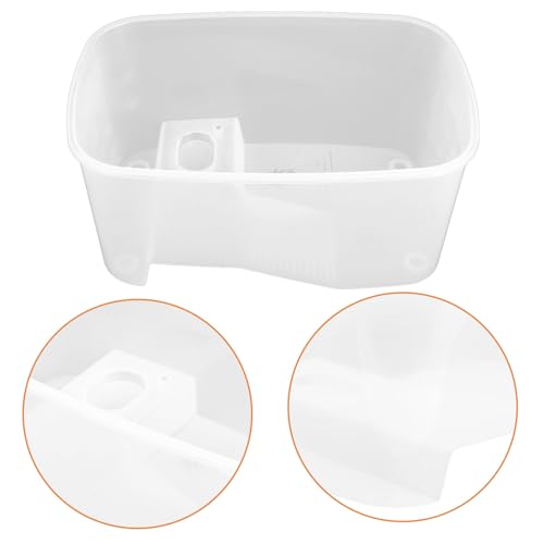 GALPADA Small Turtle Habitat Tank with Raised Basking Platform and Water-Change Side for Aquatic Turtles and Amphibious Reptiles Medium Size White Frame and Frog Terrariums