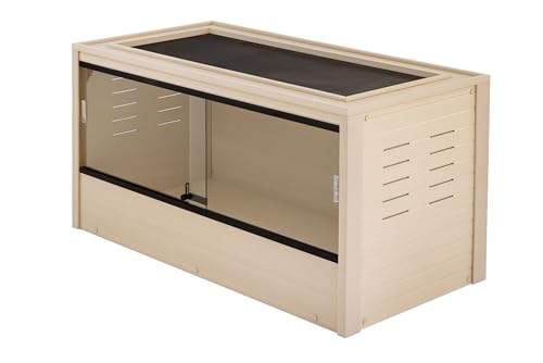 New Age Pet ECOFLEX Two Large Reptile Enclosures with Matching Stacker Combo Set in Maple - color: Maple, size: Large
