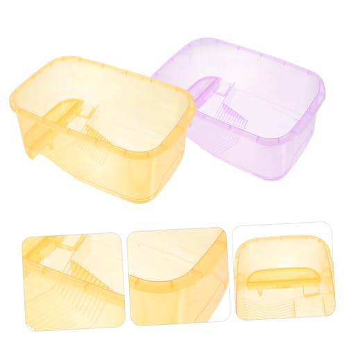 4pcs Turtle Tank Aquarium with Platform Plastic Reptile Habitat for Turtles Crabs Amphibians Convenient Cleaning and Multi-use Design