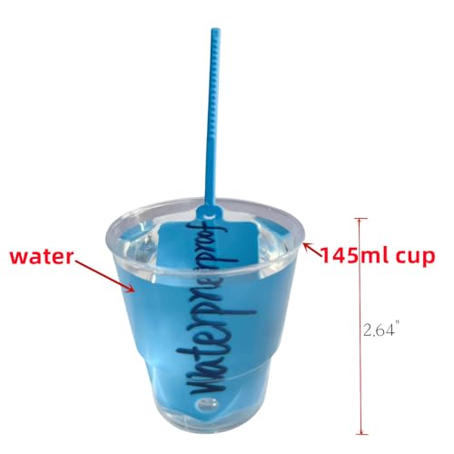 100pcs Reusable Blank Plastic Tags Ties Key Tags 1.45"*2.48" Serrated Tension Sealing Strap with Large Label Plastic Tie Mark Label Waterproof Hang Sign Write on Tag (Blue, 100pcs) - color: Blue