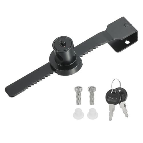 PATIKIL Glass Cabinet Lock, Keyed Different Zinc Alloy Single Swing Showcase Lock No Drill Glass Door Lock for 5-10mm Glass Door, Black - style: Keyed Different