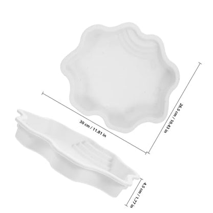ABOOFAN Reptile Bathing Pool with Ramp Large Capacity Aquatic Animal Water Dish White Reptile Water Bowl for Soaking and Feeding Terrarium Use