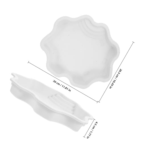 VICASKY Large White Reptile Water Bowl and Bathing Pool with Ramp, Sturdy Feeding Dish and Soaking Basin for Terrarium Use