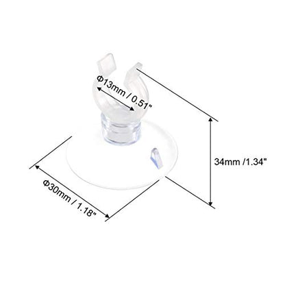 uxcell Aquarium Suction Cup Clips Airline Tube Holders Clamps for Fish Tank Clear 13mm 6Pcs - size: 13mm