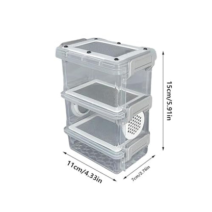 Mealworm Breeding Kit, 3 Layer Breed Live Feeder Worm Farm for Reptiles, High Capacity Mealworm Farm for Reptiles, Bearded Dragons, Leopard Geckos, Birds, Chickens, Lizards