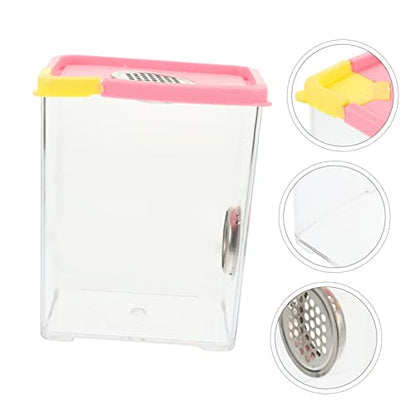 BESPORTBLE 2pcs Transparent Feeding Box Frog Tank Reptile Habitat Spider Enclosure Reptile Transport Cage Small Terrarium Lizard Tank Reptile Enclosure Frog Habitat Animal Tarantula Acrylic