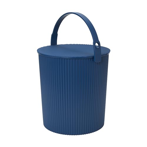 Hachiman Extra Large Bucket | Hands-Free Filling, Easy to Stack and Store, Indoor Outdoor Use - color: Navy, size: Extra Large