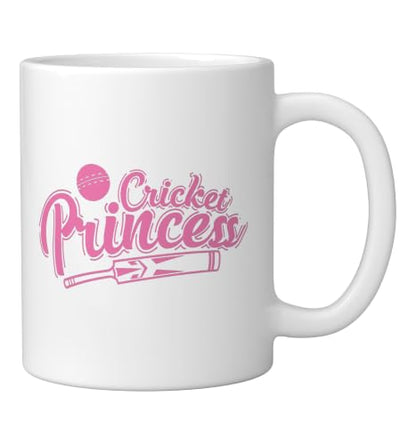 Cricket Princess Ball Sport Hobby Team Ceramic Mug, White, 11oz - color: White, size: 11 Ounces