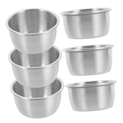 Mikikit 6Pcs Metal Reptile Food Holder Small Water and Feeding Bowls for Bearded Dragon Tortoise Lizard Snake Food Storage Basins with Bright Colors for Secure Feeding