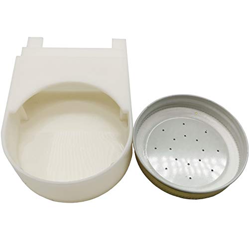 TIHOOD 4 Pack White Beehive Entrance Feeder with Lids, Easy Water Injection, Extended Tray, Sturdy Plastic, Fits Most Small Mouth Canning Feeder and Waterer