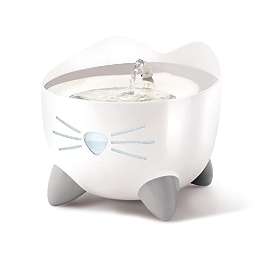Catit PIXI Drinking Fountain, Stainless Steel | Cat Water Fountain with Triple Filter and Ergonomic Drinking Options - color: Stainless Steel, size: 2.2 LBS (Single)