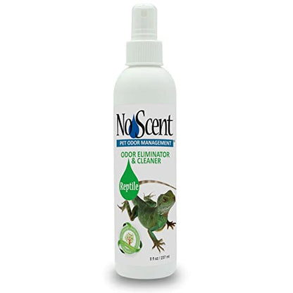 No Scent Reptile Tank Cleaner Spray & Pet Odor Management for Bearded Dragon, Turtle, Lizard Terrarium Freshener (8 Fl Oz / 237 mL) - size: 8 Fl Oz (Pack of 1)