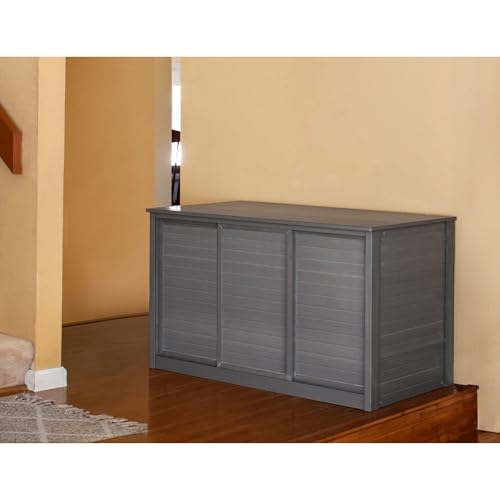 New Age Pet ECOFLEX Two Large Reptile Enclosures with Matching Stacker and Cabinet Stand Set in Grey - color: Grey, size: Large
