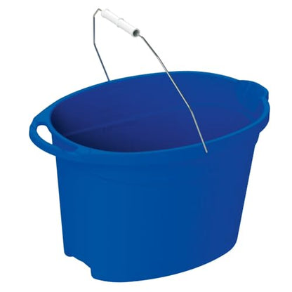 Plastic 12 Quart Oval Bucket, Blue – Multi-Purpose Utility Pail for Cleaning, Storage, Rinsing, Home, Garage, Laundry, Car Wash, Indoor Outdoor Use