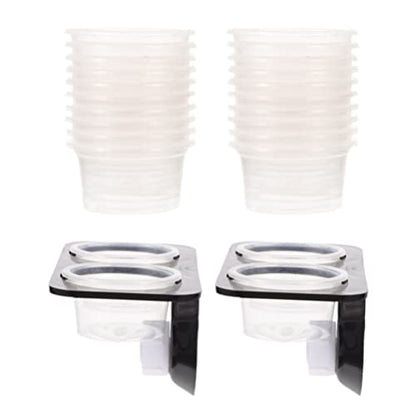 Mipcase Suction Cup Reptile Feeder Reptile Ledge with 20 Cups Double Grid Feeding Food Water Bowl Worm Dish Gecko Feeder Bowl Ledge for Lizard Bearded Dragon 1 Set Gecko Food s